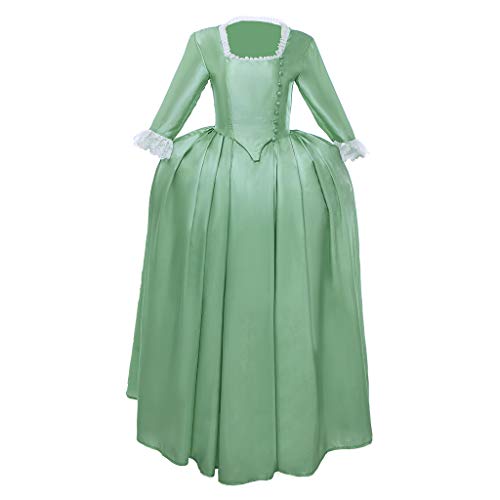 BYHai Women's Musical Hamilton Cosplay Angelica Peggy Eliza Schuyler Costume Colonial Lady Corset-Style Dress, Green, Female S