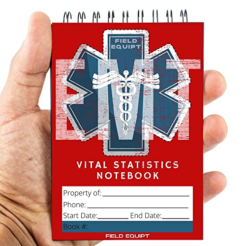 EMT Vital Statistics Notepad - 6 Pack Vitals Notebook For First Responder Note Pad, Medical Paramedic Gear And Supplies. Perfect EMS / EMT Gifts