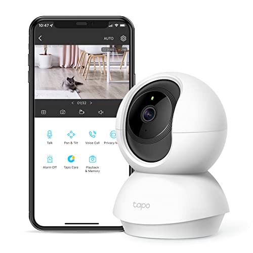 TP-Link Tapo Pan/Tilt Security Camera for Baby Monitor, Pet Camera w/ Motion Detection, 1080P, 2-Way Audio, Night Vision, Cloud & SD Card Storage, Works with Alexa & Google Home (Tapo C200)