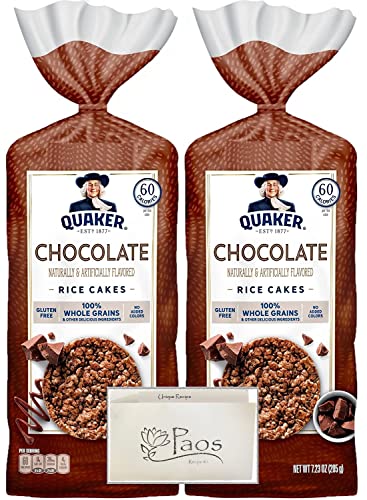 Quaker Rice Cakes Variety Pack Bundle with Recipe Card (2 pack + 1 card) - (Chocolate)