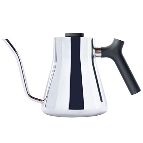 Fellow Stagg Stovetop Pour-Over Coffee and Tea Kettle - Gooseneck Teapot with Precision Pour Spout, Built-In Thermometer, Stainless Steel, 1 Liter