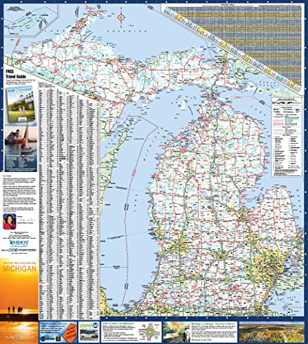 36x40 Michigan State Official Executive Laminated Wall Map