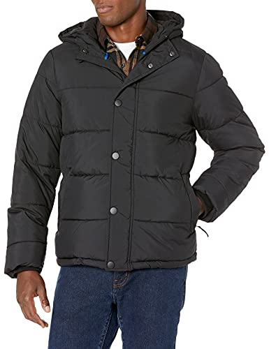 Amazon Essentials Men's Heavyweight Hooded Puffer Coat, Black, XX-Large