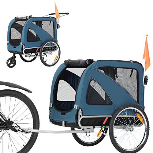 Sepnine 2 in1 Large pet Dog Bike Trailer Bicycle Trailer and Jogger (Blue)