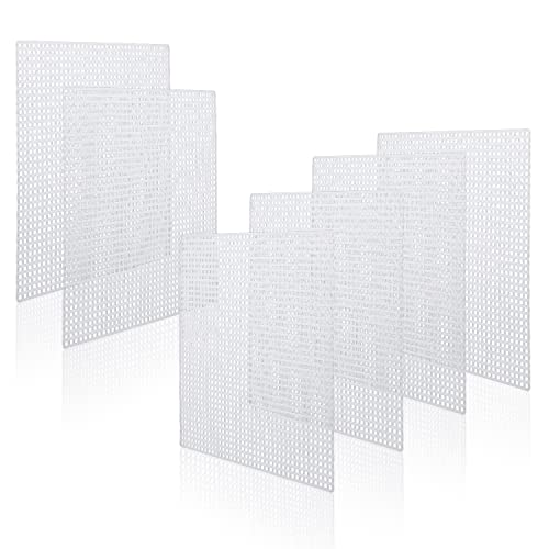 20 Sheets Plastic Canvas, 7CT Clear Plastic Mesh Canvas Sheets for Embroidery, Cross Stitch Plastic Aida Plastic Mesh Screen for Crafts DIY Crochet Projects (5.4x5.4inch)