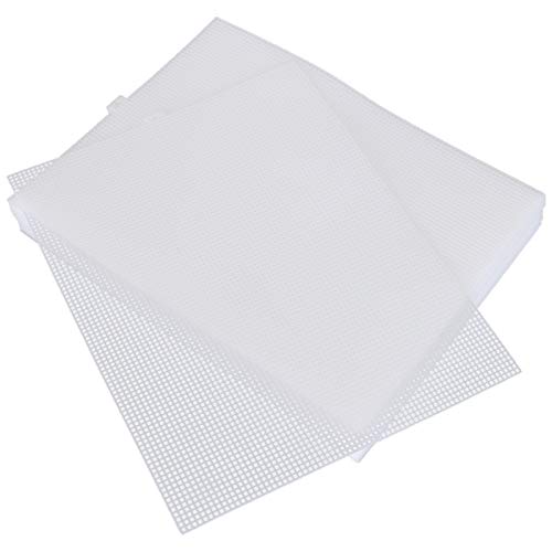 QTLCOHD 30 Pack 7 Count Clear Plastic Mesh Canvas Sheets, Thick Clear Plastic Canvas Sheets for Embroidery, Acrylic Yarn Crafting, Knit and Crochet Projects (10.2 x 13.1)