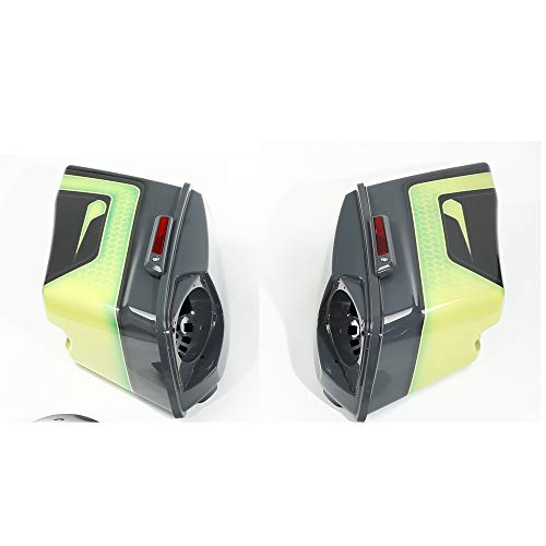 Apple Green/Gunship Gray 4" Stretched Saddlebags with 5x7" Speaker Lids Fit For Harley CVO Road Glide FLTRSE 2015-2020 Street Glide FLHXSE 2014-2020