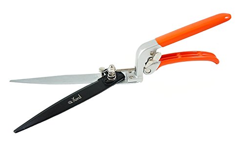 Q-yard QY-741F Flower Bed and Grass Shear - Extra Sharp Garden Hand Pruners, Easier Cutting, Comfortable Ergonomic, Less Effort - Gardening Scissors for Men & Women , Orange