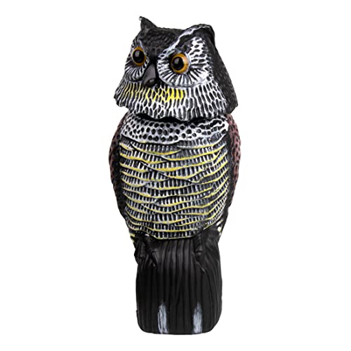 SpringBall Fake Owl Decoys to Scare Birds Away, Owl Statue with Rotating Head, Bird Control Decoration for Garden Yard, Outdoor