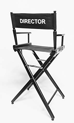 Filmcraft Professional Grade Studio Director's Chair (30" Bar Height, Black Finish, Printed Director Canvas)