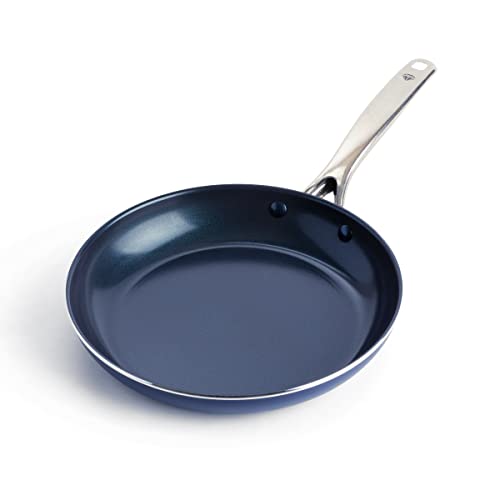 Blue Diamond Cookware Diamond Infused Ceramic Nonstick 10" Frying Pan Skillet, PFAS-Free, Dishwasher Safe, Oven Safe, Blue