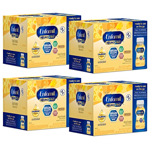 Enfamil NeuroPro Baby Formula, Infant Formula Nutrition, Triple Prebiotic Immune Blend, 2'FL HMO,&Expert-Recommended Omega-3 DHA, Perfect Choice for Baby Milk, Non-GMO, Liquid bottle, 6 Oz, 24 Total