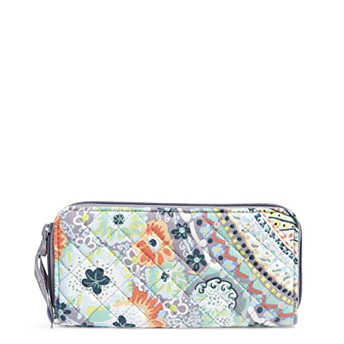Vera Bradley Women's Cotton Bifold Wallet With RFID Protection, Citrus Paisley - Recycled Cotton, One Size