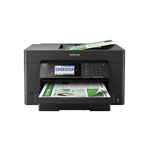 Epson Workforce Pro WF-7820 Wireless All-in-One Wide-Format Printer with Auto 2-Sided Print 13" x 19", Copy, Scan & Fax, 50-Page ADF, 250-sheet Paper Capacity, Works with Alexa, Large