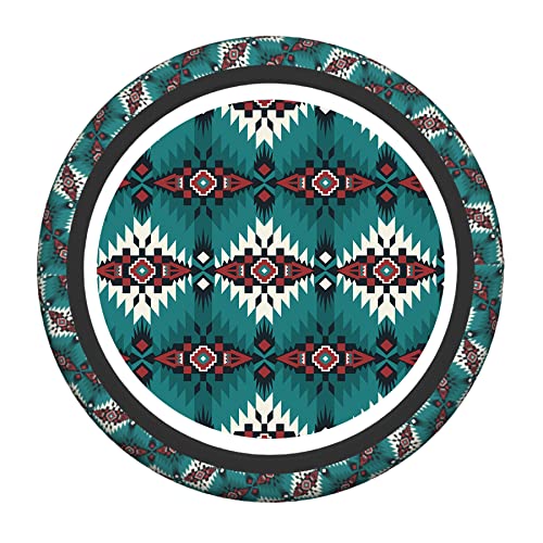 Western Native Aztec Navajo Steering Wheel Cover 15 Inch Universal Neoprene Steering Wheel Covers for Women Men Car Accessories Steering Wheel Wrap Interior Protection Anti Slip Fit Cars Truck Suvs