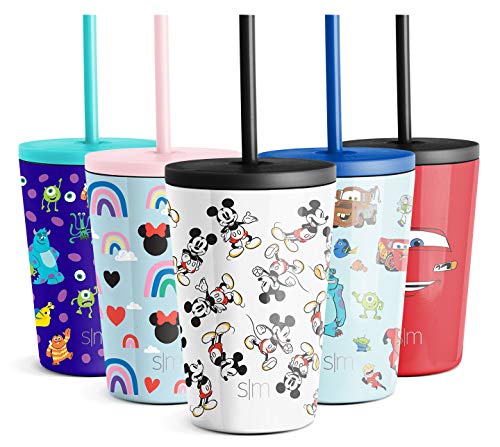 Simple Modern Disney Mickey Mouse Toddler Cup with Lid and Straw | Reusable Insulated Stainless Steel Kids Tumbler | Classic Collection | 12oz, Mickey Mouse Retro