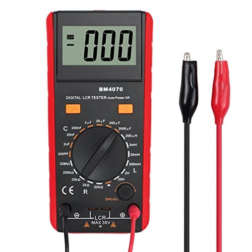 CAMWAY LCR Meter LCD Capacitance Inductance Resistance Tester Measuring Meter Self-Discharge pF nF F with Overrange Display