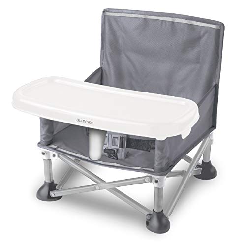 Summer Pop N Sit Portable Booster Chair, Gray - Booster Seat for Indoor/Outdoor Use - Fast, Easy and Compact Fold