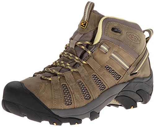 KEEN Women's Voyageur Mid Height Breathable Hiking Boots, Brindle/Custard, 8.5