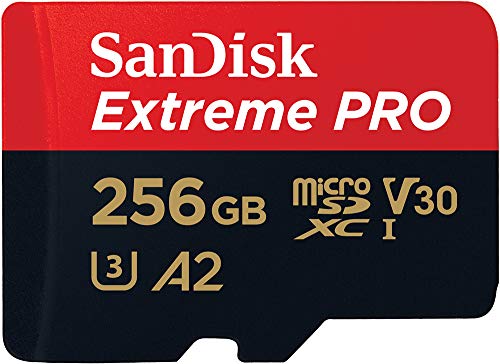 SanDisk 256GB Extreme Pro Durable, Captures 4K UHD Video, 200MB/s Read and 140MB/s Write microSD UHS-I Card for Recording Outdoor Adventures and Weekend Trips