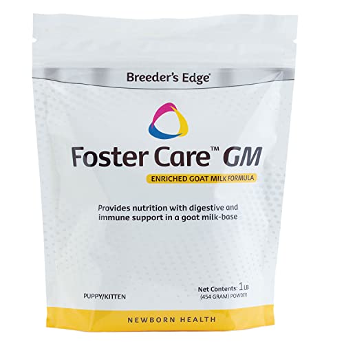 Breeder's Edge Foster Care GM - Goat Milk Based Powdered Milk Replacer - Puppies , Kittens , Cats & Dogs Formula - Easy Digestion - 1 lb