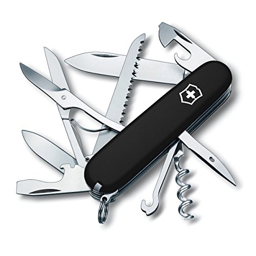 Victorinox unisex adult Victorinox Swiss Army Huntsman Pocket Knife Black 91mm, Black, 91mm US