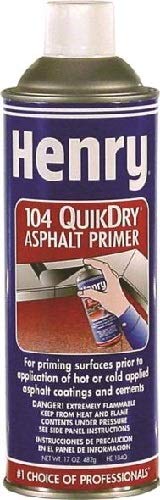 HENRY/ MONSEY HE104Q027Quikdry 104Q Asphalt Spray Primer Quikdry Asphalt Spray Primer, Series: 104Q, 17 Oz, Aerosol Can Packing, 550 G/L Voc, Liquefied Gas, 50 - 125 Sq' Coverage, Petroleum Distillates Odor/Scent, -138 deg F Flash Pt., composition: Petroleum Asphalt, Solvent Naphtha, Medium Aliphatic, Propane, Isobutane, Applicable Materials: Metal, Masonry & Concrete, Astm D-41, Ss-A-701B, Black