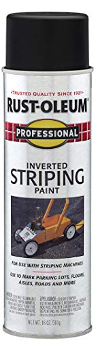 Rust-Oleum 2578838 Professional Inverted Striping Spray Paint, 18 oz, Black