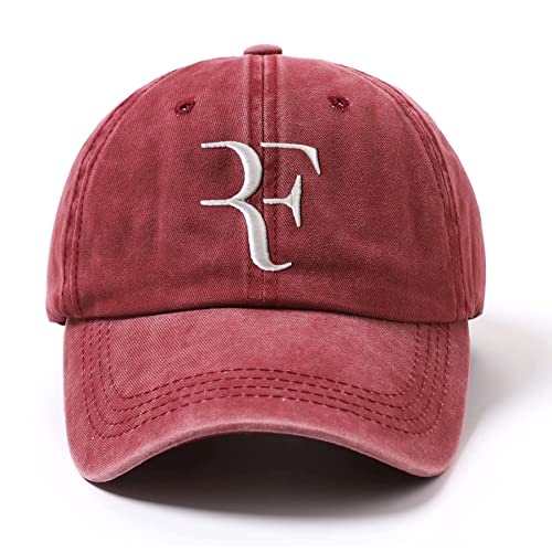 ROGER FEDERER Hat Embroidered Dad Cap for Men and Women Cotton Adjustable Baseball Cap Red