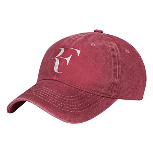 ROGER FEDERER Hat Adjustable Trucker Hats for Women's Men's Classic Tennis Baseball Cap Red
