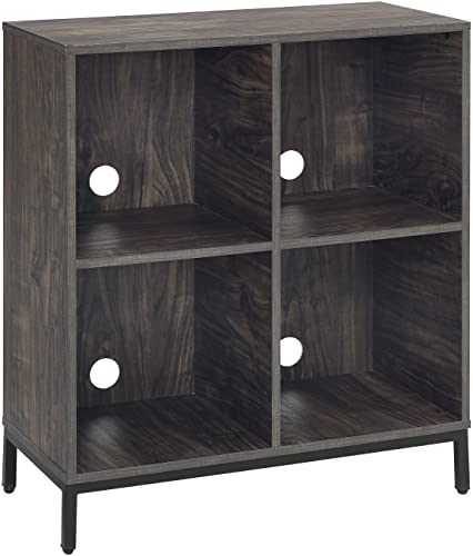 Crosley Furniture Jacobsen Record Storage Cube Bookcase, Brown Ash