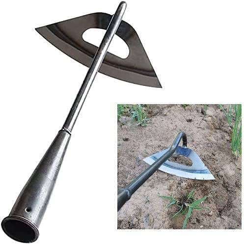 AywYolo All-Steel Hardened Hollow Hoe for Weeding, Garden Hoe Easy Weeding and Soil Loosening, for Backyard Weeding, Durable and Efficient Hand Tool