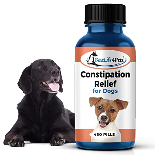 BestLife4Pets - Dog Stool Softener and Constipation Relief - Natural Health Supplement to Help Digestion, Dog Gas Relief and Canine Constipation - Allergy Laxatives for Dogs - 450 Caps