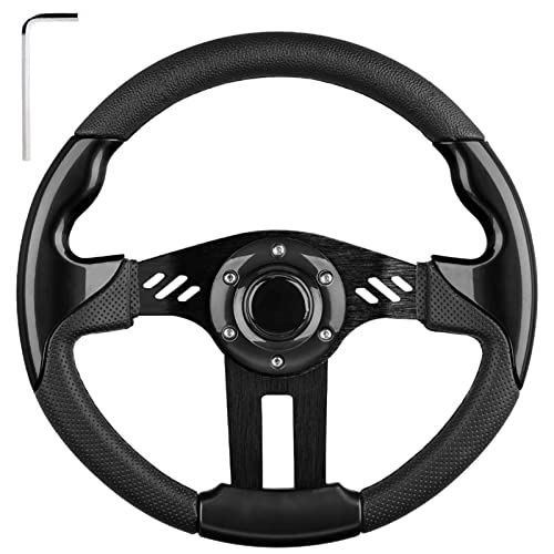 EZGO Steering Wheel Fit Golf Cart Club Car EZGO Yamaha Universal Golf Cart Steering Wheel Club Car DS and Precedent (Black Steering Wheel)
