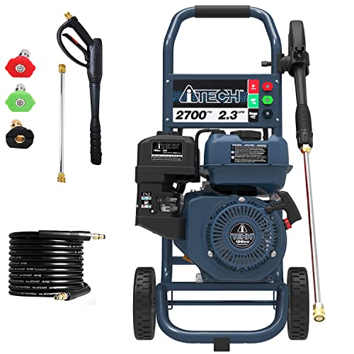 A-ITECH2700PSIGasPressureWasher,2.3GPM7HPOutdoorGasolinePowerWasherwith3Quick-ConnectNozzlesforCleaningCars,Driveway,Patio,Siding,Fence,CARBCompliant
