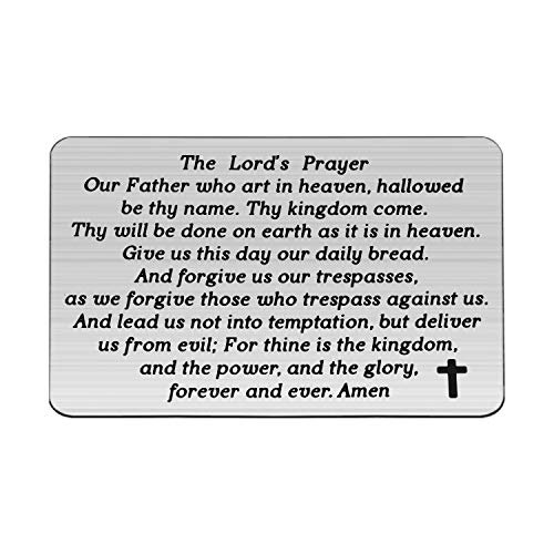 CYTING The Lord's Prayer Engraved Wallet Card Bible Verse Wallet Insert Christian Jewelry Religious Gift (The Lord's Prayer Wallet Card)