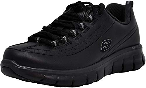 Skechers for Work Women's Sure Track Trickel Slip Resistant Work Shoe, Black, 8.5
