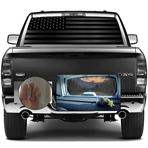American Flag Decals for Trucks,Pickup Truck Rear Window Decal,Back Window Graphics-Size 66" X 20"