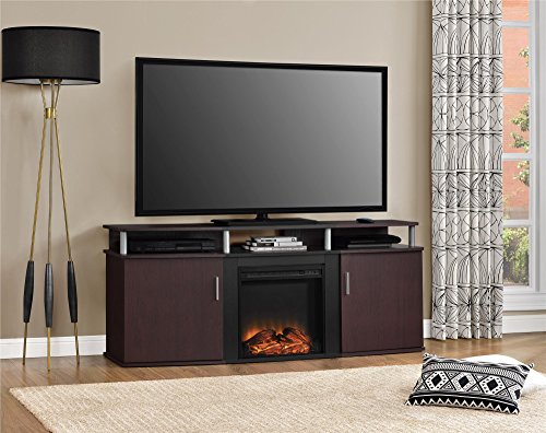 Ameriwood Home Carson Electric Fireplace TV Console for TVs up to 70", Cherry