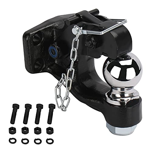 ONLTCO Pintle Hook Pintle Hitches Receiver Hook 10 TON Combination Hitch Ball 2-5/16 Fits Hitch Hook Military Receiver 12000 lbs