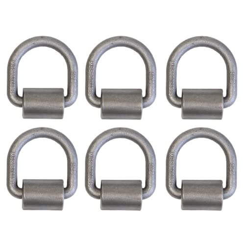 Boxer  Weld-On Heavy Duty Forged D Rings, 6 Pack 12,000 Pounds, Raw Finish, for Flatbeds Tie-Down Anchor