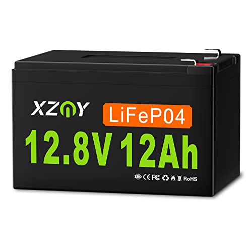 XZNY 12V 12Ah LiFePO4 Lithium Battery, 5000+ Cycles 12V Deep Cycle LiFePO4 Battery Built-in 12A BMS, Perfect for Camping, Scooters, Fish Finders, Small Ups Backup, Solar System, Ride on Toys,etc