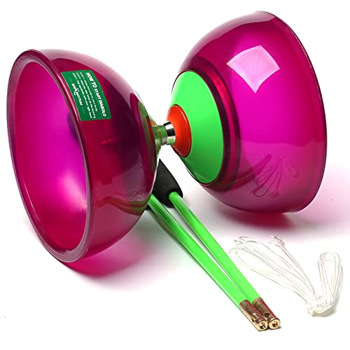 Body Rhythm Five Bearings Chinese Diabolo Yoyo Set with Fiberglass Sticks-Adjustable Strings for All Ages - Best for Fitness and Tricks (Purple)