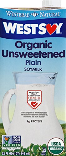 Westbrae Natural Unsweetened Soymilk, 32 Fluid Ounce (Pack of 12)