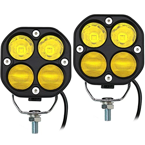 STDYSUN LED Combo Yellow Ditch Lights Pod Lights Driving Fog Lights 2Pcs 3Inch 40W Waterproof Offroad Driving Lights Work Auxiliary Lights Fit for Auto Car Truck ATV UTV Boat Golf Motorcycle