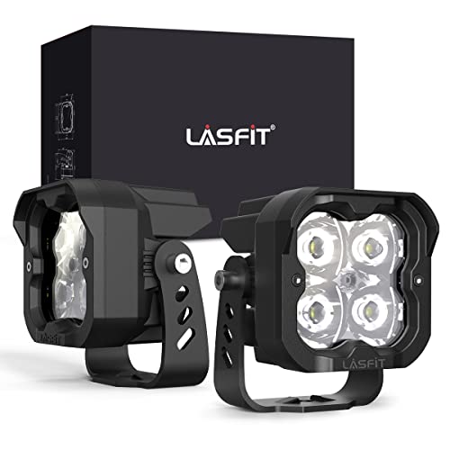LASFIT 3 inch LED Pods Spot Ditch Lights for High Speed Driving 36W 6276K White/4077.58lm TIR Optics, Pair