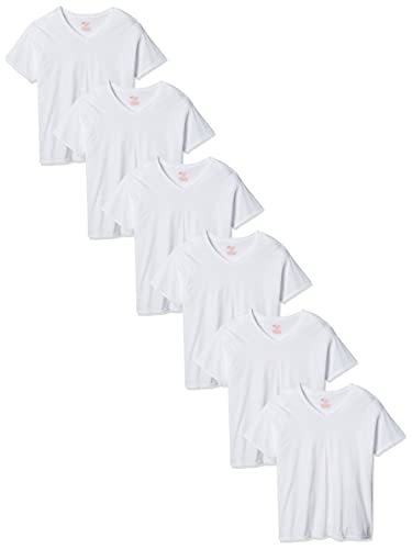 Hanes Ultimate mens Tagless Ultra Soft V-neck Tee - Multiple Packs Available undershirts, Assorted 6 Pack, Large US