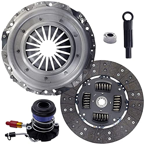 Clutch Kit And Slave (07-130S) | Compatible With F150 Pick Up Heritage XL XLT Lariat Base 1997-2008 4.6L V8 GAS SOHC 4.2L V6 | GAS OHV Naturally HD Woven Organic Sprung Disc