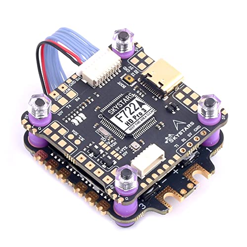 Skystars F722 FPV Flight Controller Stack and 45A 4IN1 ESC 3-6S 30.5mm for FPV RC Drone Freestyle Racing Quadcopter