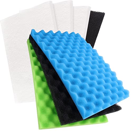 LTWHOME Value Pack of Large DIY Poly Coarse Fine Foam Filter Pads Set for Aquarium Pond(Pack of 7)